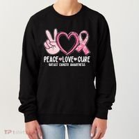 Peace Love Cure Breast Cance Awareness Women's Sweatshirt thumb 0
