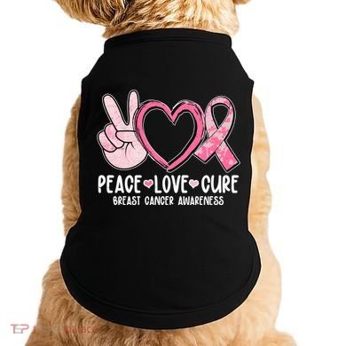 Peace Love Cure Breast Cance Awareness Doggie Tank