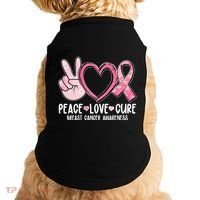 Peace Love Cure Breast Cance Awareness Doggie Tank thumb 0