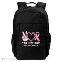 Peace Love Cure Breast Cance Awareness Backpack thumb 0