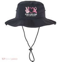 Peace Love Cure Breast Cance Awareness Bucket Hat thumb 0