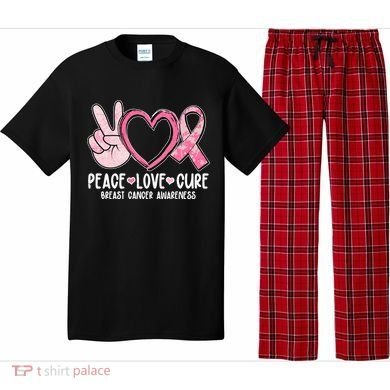 Peace Love Cure Breast Cance Awareness Pajama Set
