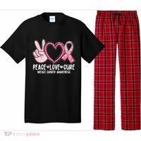 Peace Love Cure Breast Cance Awareness Pajama Set thumb 0