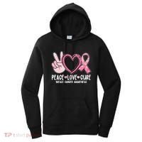 Peace Love Cure Breast Cance Awareness Women's Hoodie thumb 0