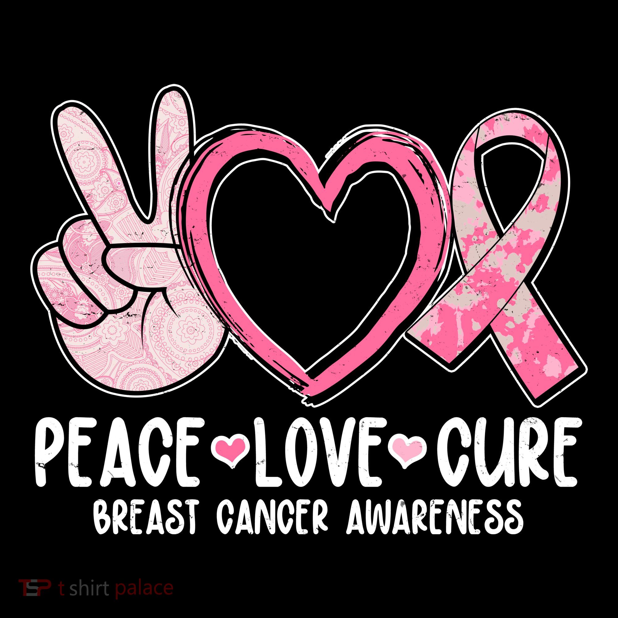 Peace Love Cure Breast Cance Awareness Women's Hoodie