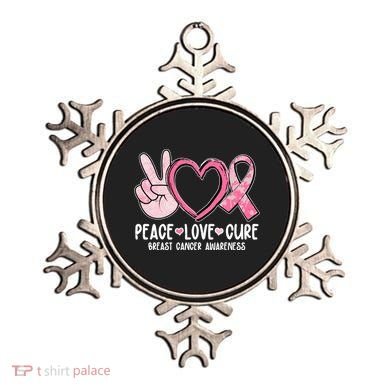 Peace Love Cure Breast Cance Awareness Ornament