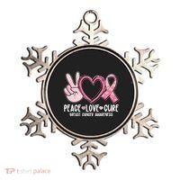 Peace Love Cure Breast Cance Awareness Ornament thumb 0