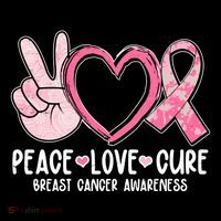 Peace Love Cure Breast Cance Awareness Ornament thumb 1