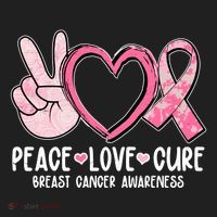 Peace Love Cure Breast Cance Awareness Golf Towel thumb 3