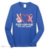 Peace Love Cure Breast Cance Awareness Long Sleeve Shirt thumb 0