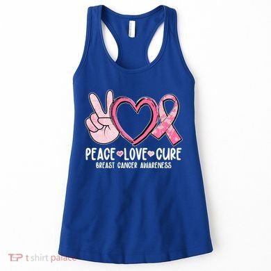 Peace Love Cure Breast Cance Awareness Women's Tank Top