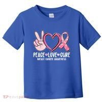 Peace Love Cure Breast Cance Awareness Toddler T-Shirt thumb 0