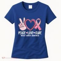 Peace Love Cure Breast Cance Awareness Women's T-Shirt thumb 0
