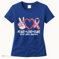 Peace Love Cure Breast Cance Awareness Women's T-Shirt thumb 0