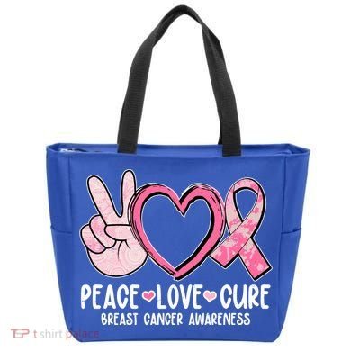Peace Love Cure Breast Cance Awareness Bag