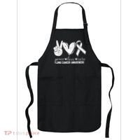Peace Love Cure Lung Cancer Awareness Apron thumb 0