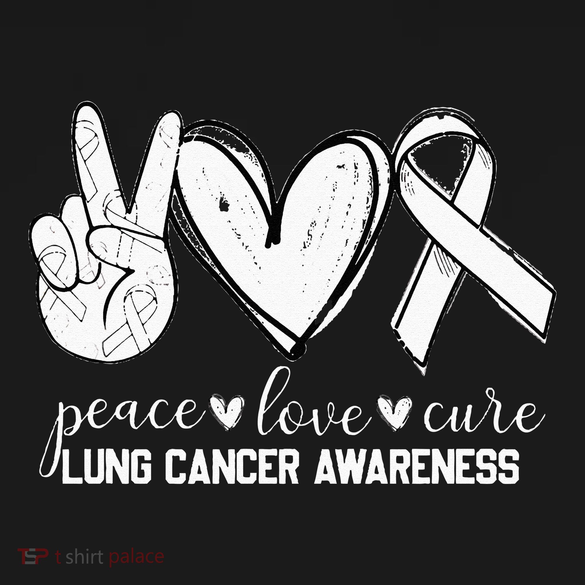 Peace Love Cure Lung Cancer Awareness Apron