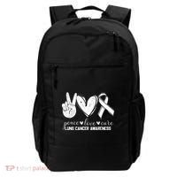 Peace Love Cure Lung Cancer Awareness Backpack thumb 0