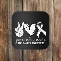 Peace Love Cure Lung Cancer Awareness Coaster thumb 0