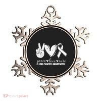 Peace Love Cure Lung Cancer Awareness Ornament thumb 0