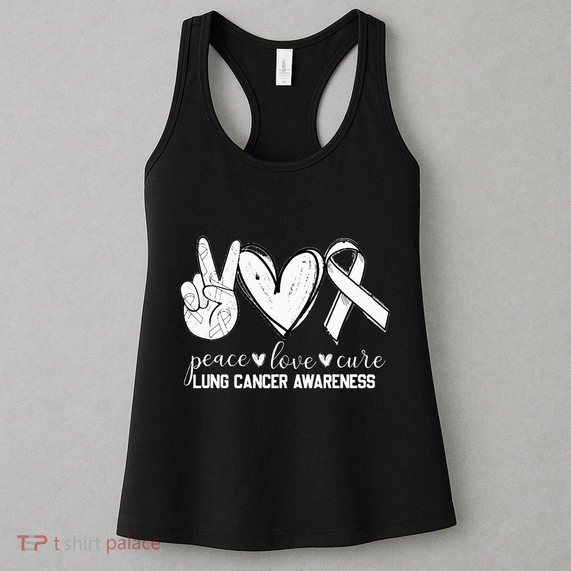 Peace Love Cure Lung Cancer Awareness Women's Tank Top