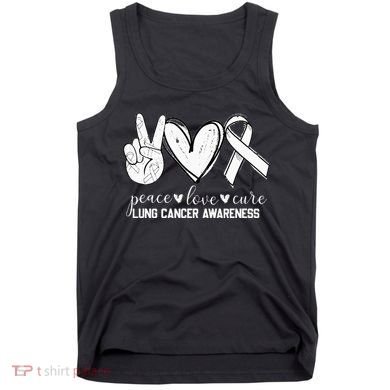 Peace Love Cure Lung Cancer Awareness Tank Top