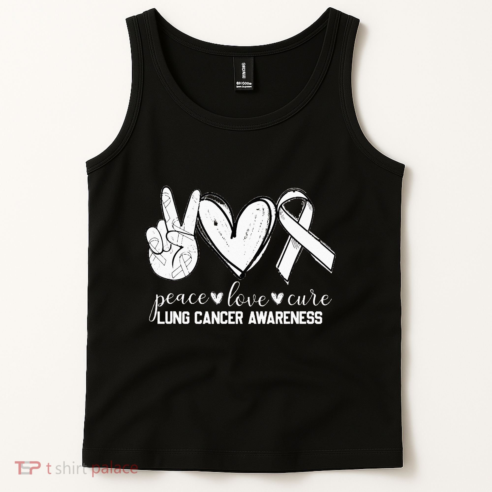 Peace Love Cure Lung Cancer Awareness Tank Top