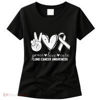 Peace Love Cure Lung Cancer Awareness Women's T-Shirt thumb 0