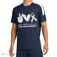 Peace Love Cure Lung Cancer Awareness Sport-Tek Competitor United Soccer Jersey thumb 0