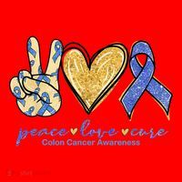 Peace Love Cures Ribbon Colon Cancer Awareness Supporter Santa Hat thumb 1