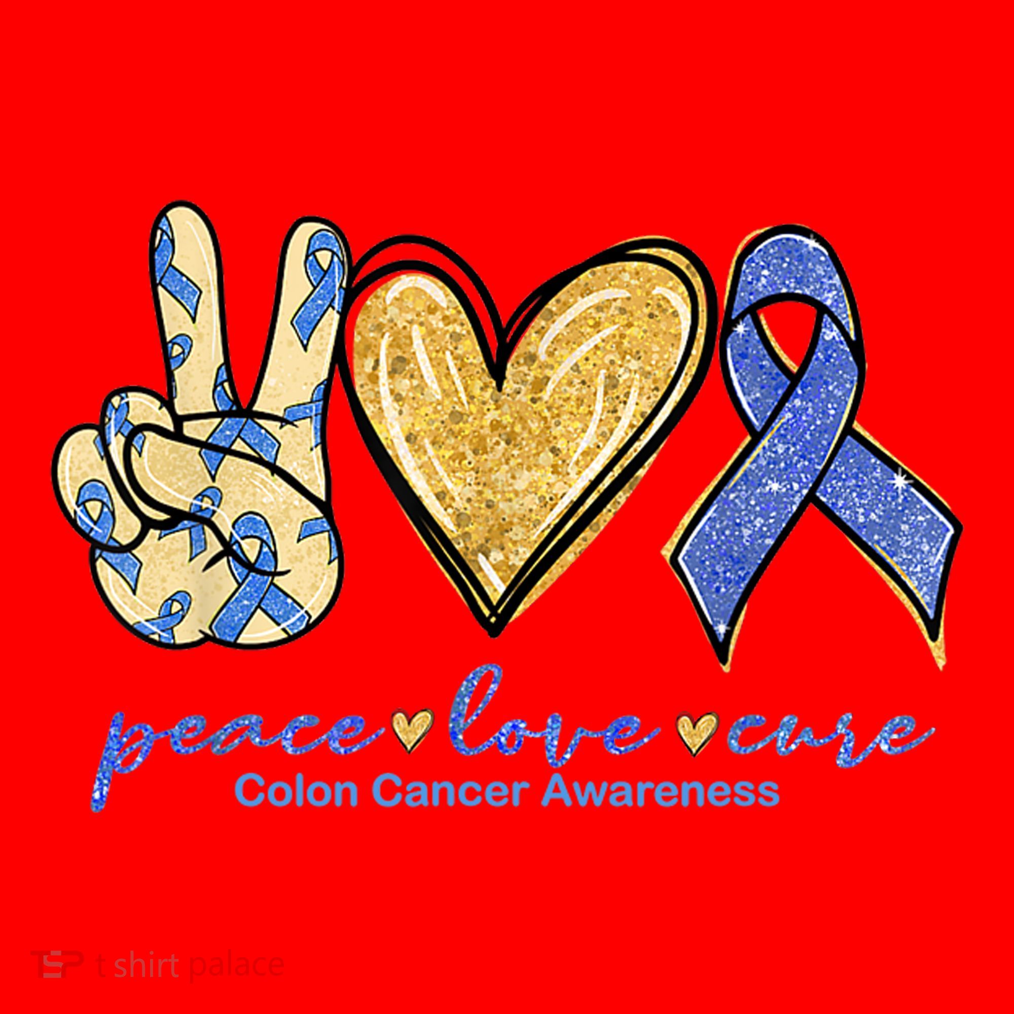 Peace Love Cures Ribbon Colon Cancer Awareness Supporter Santa Hat