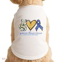 Peace Love Cures Ribbon Colon Cancer Awareness Supporter Doggie Tank thumb 0