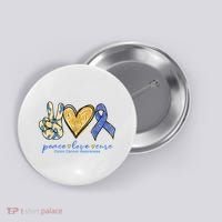 Peace Love Cures Ribbon Colon Cancer Awareness Supporter Button thumb 0