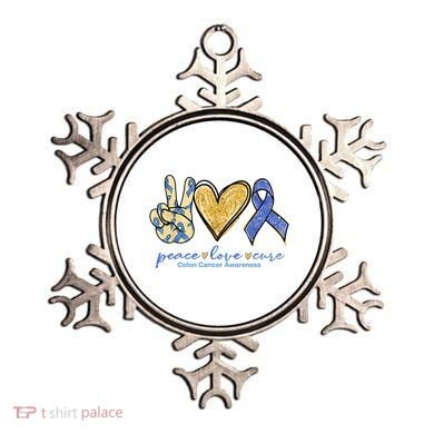 Peace Love Cures Ribbon Colon Cancer Awareness Supporter Ornament