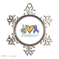 Peace Love Cures Ribbon Colon Cancer Awareness Supporter Ornament thumb 0