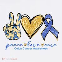 Peace Love Cures Ribbon Colon Cancer Awareness Supporter Baby Bodysuit thumb 2