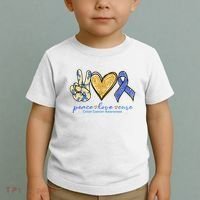Peace Love Cures Ribbon Colon Cancer Awareness Supporter Toddler T-Shirt thumb 2