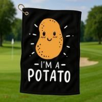 Potato Lazy Costume Halloween Vegan Kawaii Golf Towel thumb 1
