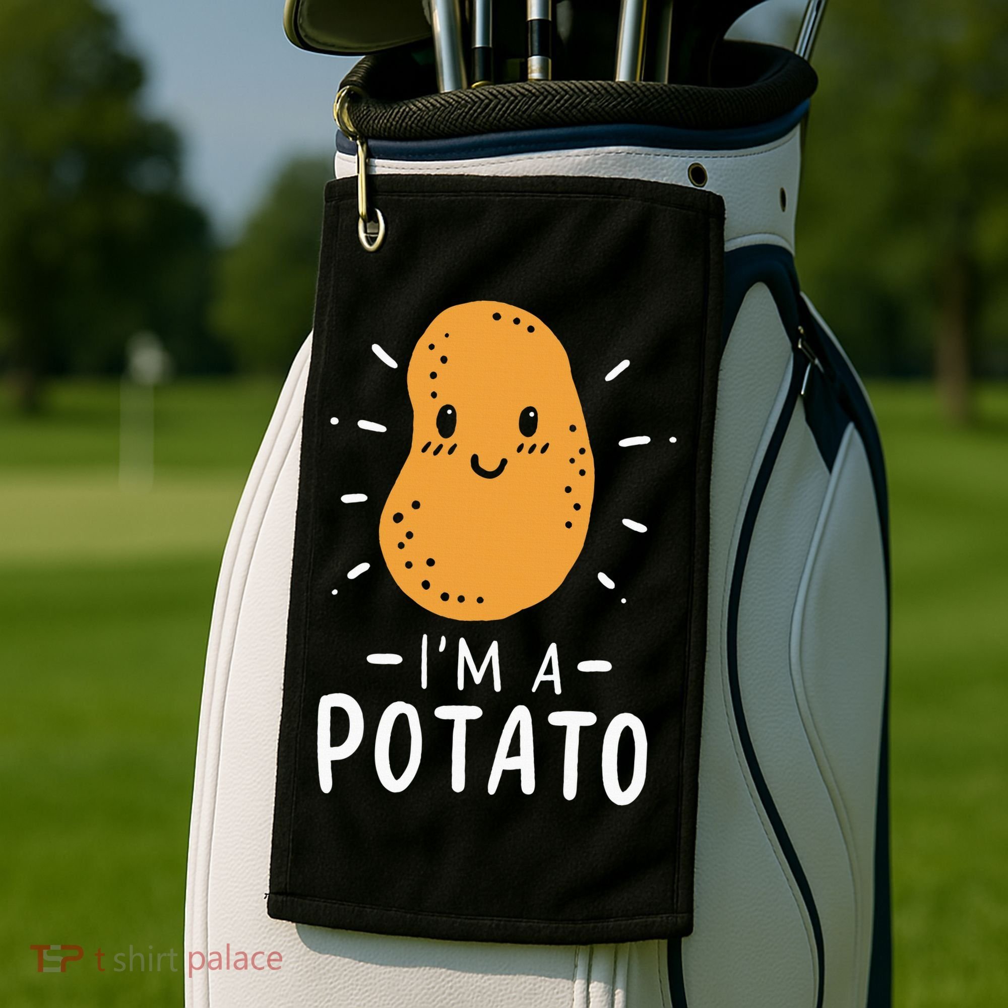 Potato Lazy Costume Halloween Vegan Kawaii Golf Towel