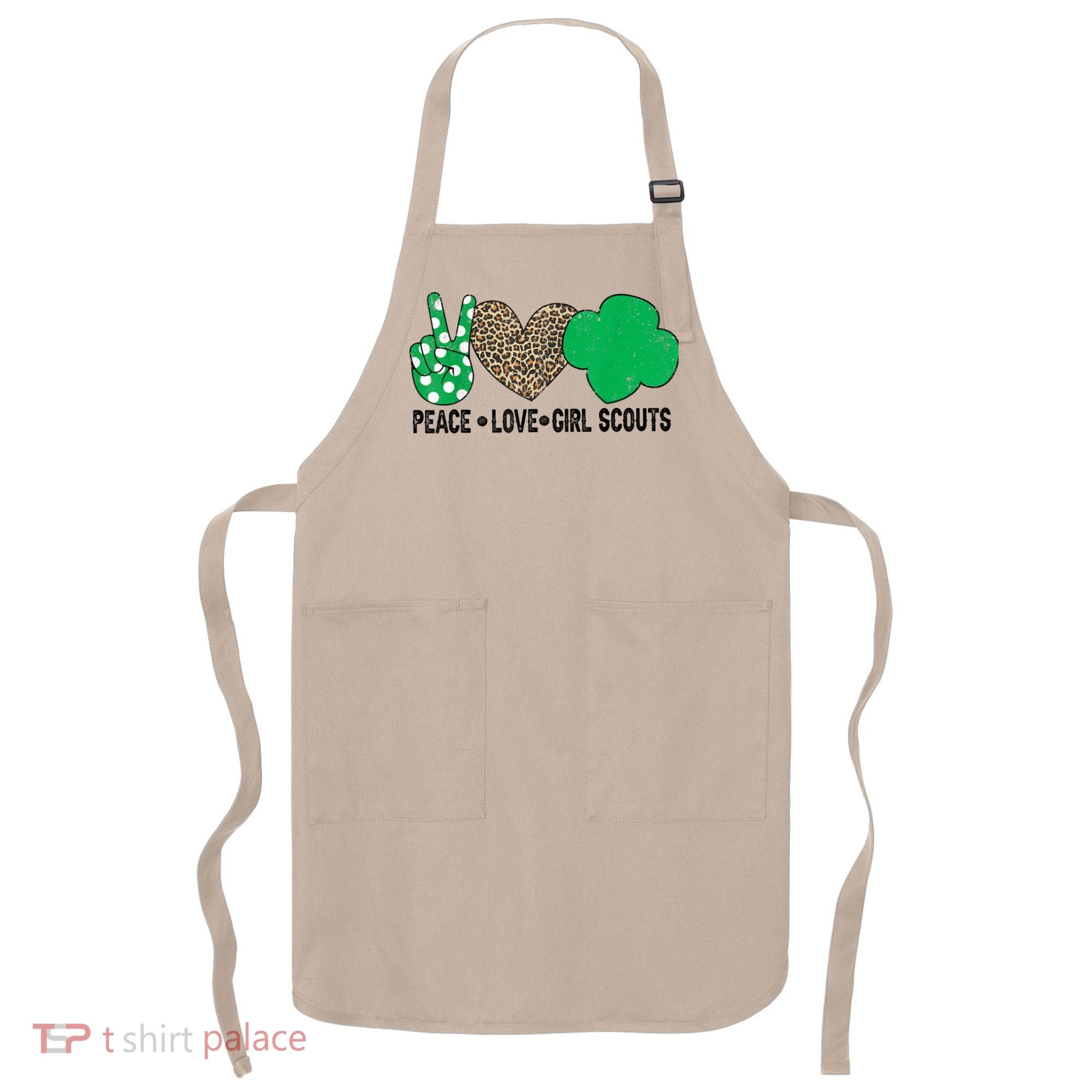 Peace Love Cookie Scout For Girls Bakery Cookie Season Apron