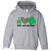 Peace Love Cookie Scout For Girls Bakery Cookie Season Toddler Hoodie thumb 0