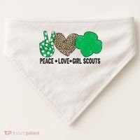 Peace Love Cookie Scout For Girls Bakery Cookie Season USA-Made Doggie Bandana thumb 0