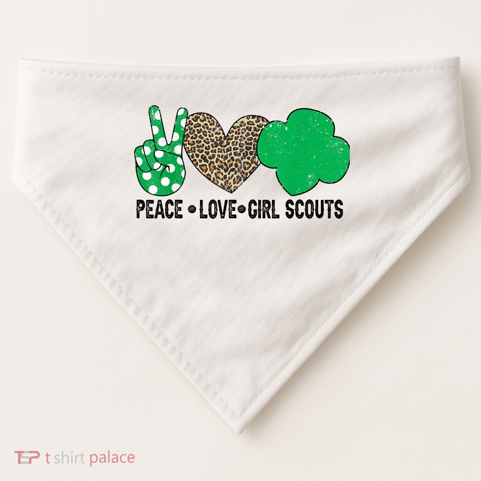 Peace Love Cookie Scout For Girls Bakery Cookie Season USA-Made Doggie Bandana