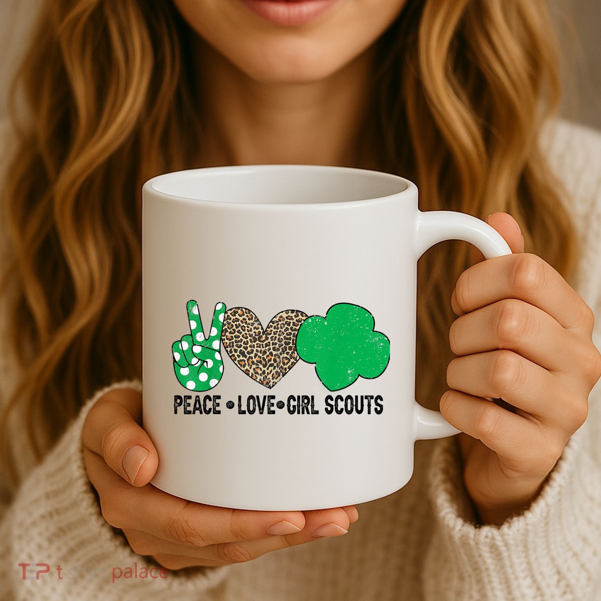 Peace Love Cookie Scout For Girls Bakery Cookie Season Coffee Mug