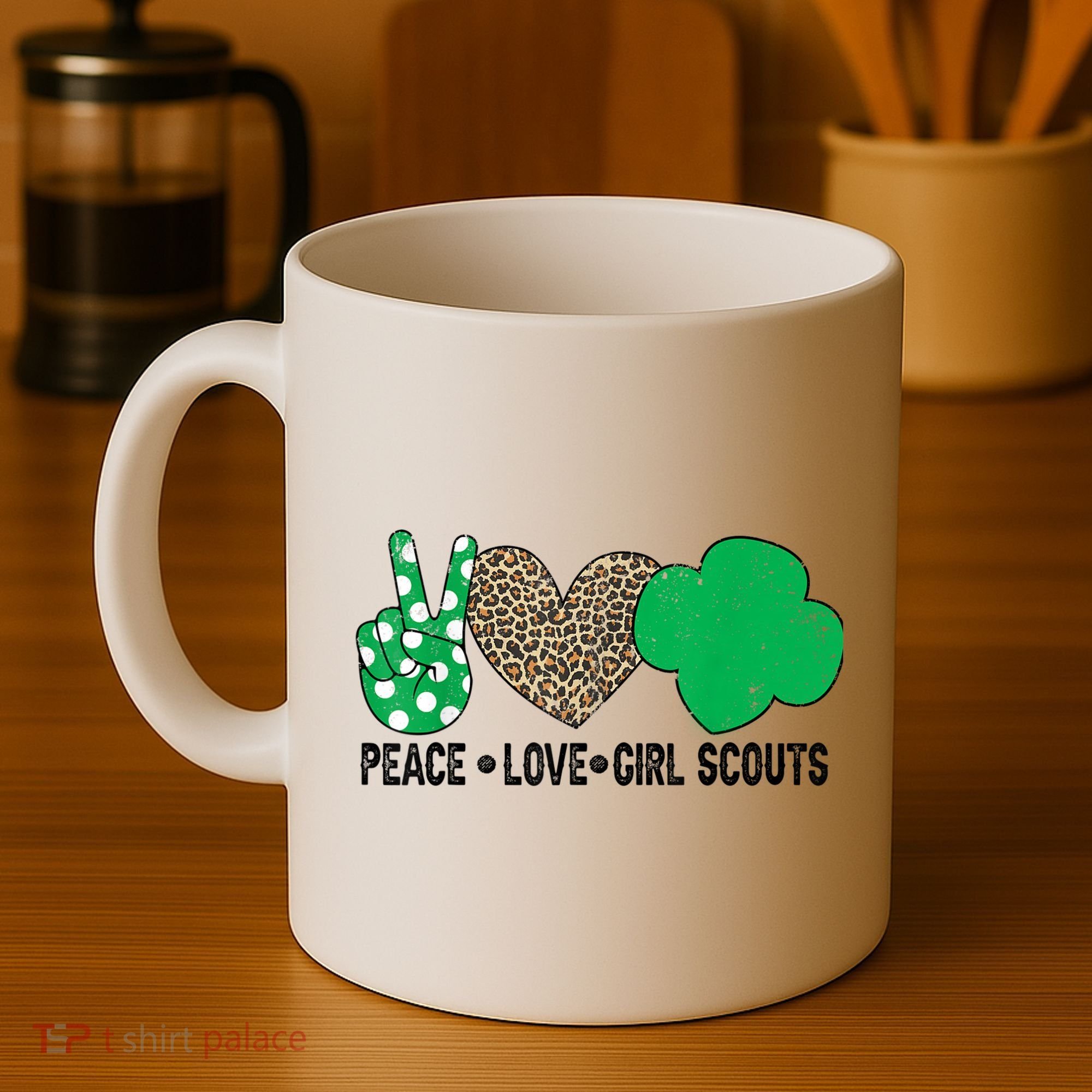 Peace Love Cookie Scout For Girls Bakery Cookie Season Coffee Mug