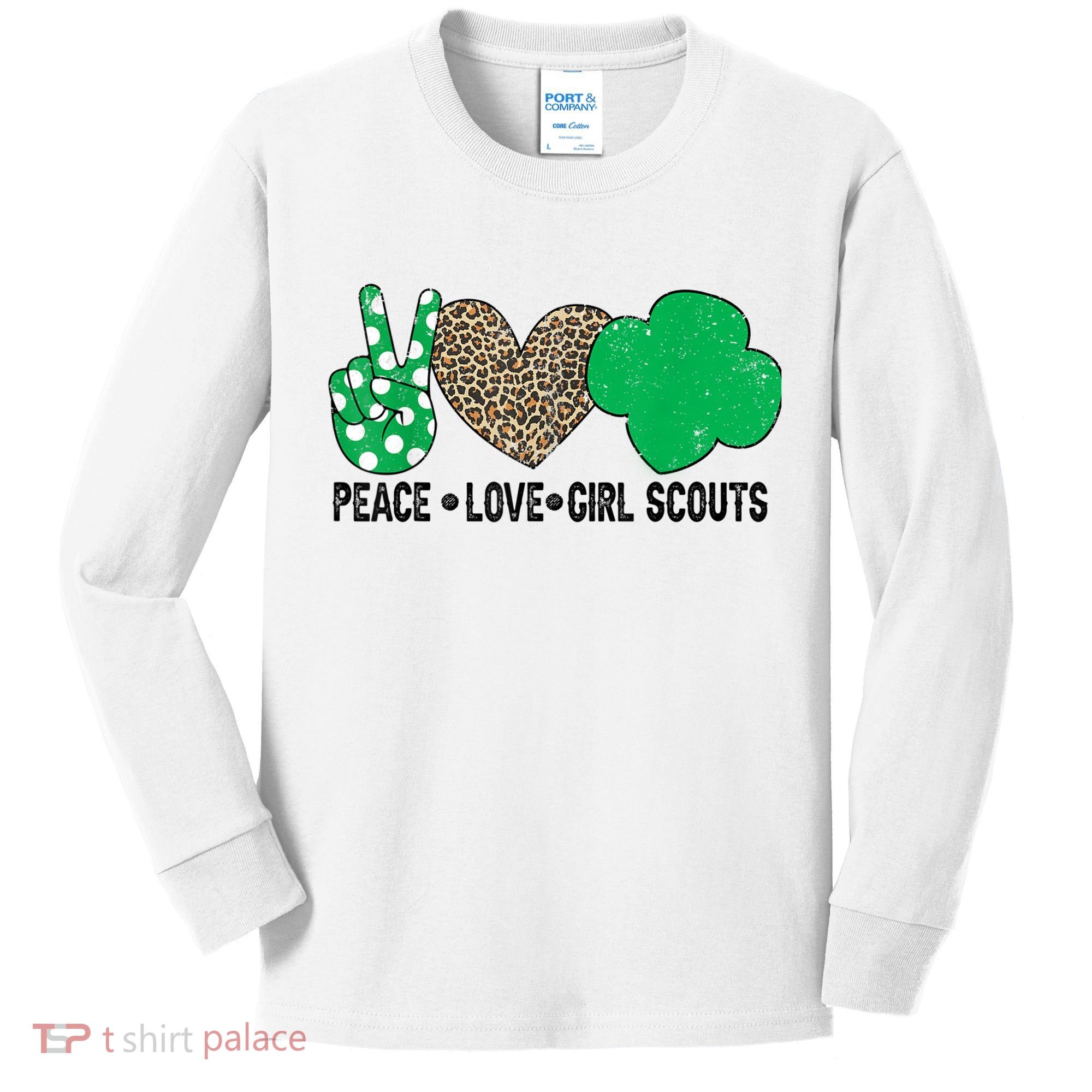 Peace Love Cookie Scout For Girls Bakery Cookie Season Kids Long Sleeve Shirt