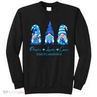 Peace Love Cure Gnome Diabetes Awareness Survivors Gifts Sweatshirt thumb 0