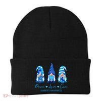 Peace Love Cure Gnome Diabetes Awareness Survivors Gifts Beanie thumb 0