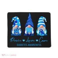 Peace Love Cure Gnome Diabetes Awareness Survivors Gifts Mousepad thumb 0