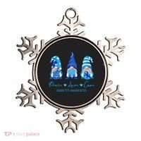 Peace Love Cure Gnome Diabetes Awareness Survivors Gifts Ornament thumb 0